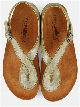 Haflinger sandal Lena grøn/sølv
