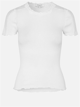 Rosemunde silke tshirt w/lace new white