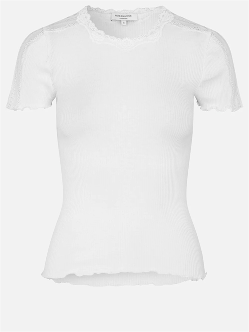 Rosemunde silke tshirt w/lace new white